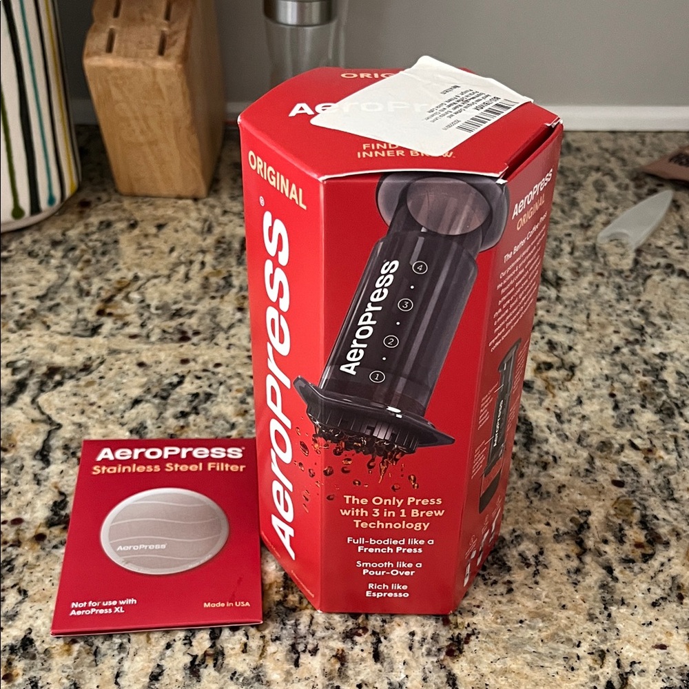 AeroPress Coffee Maker with Stainless Steel Filter